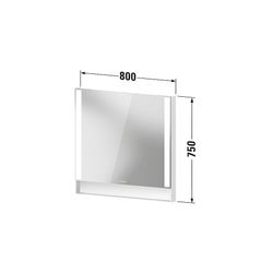 Duravit Qatego SpiegelWandmontage 65x800x750mm, Mattweiß, LED, 26W, Betätigung... DURAVIT-QA7082018180000 4067116204872 (Abb. 1)