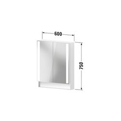 Duravit Qatego Spiegelschrank Wandmontage 155x600x750mm, Graphit, 2 Türen L/R,... DURAVIT-QA7150049490000 4067116205237 (Abb. 1)