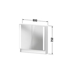 Duravit Qatego Spiegelschrank Wandmontage 155x800x750mm, Graphit, 2 Türen L/R,... DURAVIT-QA7151049492000 4067116205572 (Abb. 1)