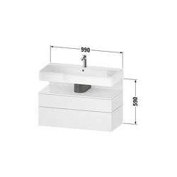 Duravit Qatego Waschtischunterbau wandh 470x990x590mm Eiche Mattschwarz/Taupe ... DURAVIT-QA4395091160000 4067116171143 (Abb. 1)