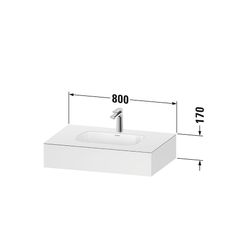 Duravit Qatego Einbauwaschtisch mit Konsole 550x800x170mm, Taupe Matt, mit Übe... DURAVIT-QA4690091910000 4067116259162 (Abb. 1)