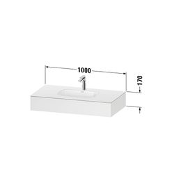 Duravit Qatego Einbauwaschtisch mit Konsole 550x1000x170mm, Graphit Matt, mit ... DURAVIT-QA4691049490000 4067116259230 (Abb. 1)
