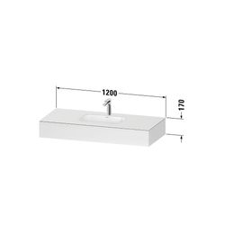 Duravit Qatego Einbauwaschtisch mit Konsole 550x1200x170mm, Mattweiß, mit Über... DURAVIT-QA4692018180000 4067116259285 (Abb. 1)