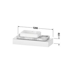 Duravit Qatego Konsole 480x1200-2000x170mm, 1 Ausschnitt/Waschplatz, Graphit S... DURAVIT-QA4699080800000 4067116204674 (Abb. 1)