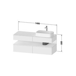 Duravit Qatego Konsolenwaschtischunterbau wandh 550x1400x600mm 1 oF R, Weiß SM... DURAVIT-QA4766030840010 4067116196290 (Abb. 1)