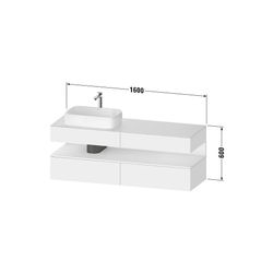 Duravit Qatego Konsolenwaschtischunterbau wandh 550x1600x600mm 1 OF L, Taupe M... DURAVIT-QA4777016910000 4067116187267 (Abb. 1)
