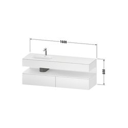 Duravit Qatego Einbauwaschtisch mit Konsolenwaschtischunterbau 500x1600x600mm ... DURAVIT-QA4795084430010 4067116199031 (Abb. 1)