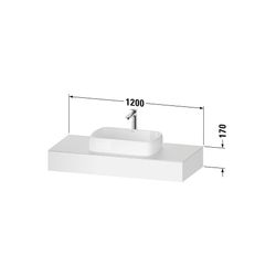 Duravit Qatego Konsole 550x1200x170mm, 1 Ausschnitt/Waschplatz, Weiß Hochglanz... DURAVIT-QA4802022220000 4067116258578 (Abb. 1)