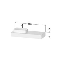 Duravit Qatego Konsole 550x1400x170mm, 1 Ausschnitt/Waschplatz, Mattweiß, ohne... DURAVIT-QA4803018180000 4067116258646 (Abb. 1)