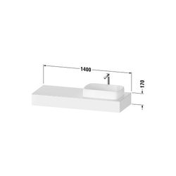 Duravit Qatego Konsole 550x1400x170mm, 1 Ausschnitt/Waschplatz, Basalt Matt, o... DURAVIT-QA4804043430000 4067116258745 (Abb. 1)