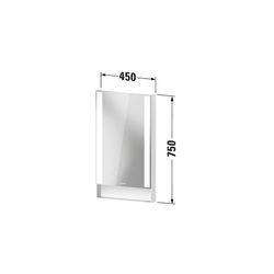 Duravit Qatego SpiegelWandmontage 65x450x750mm, Mattweiß, LED, 21W, Betätigung... DURAVIT-QA7080018180000 4067116099584 (Abb. 1)