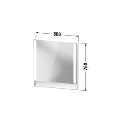 Duravit Qatego SpiegelWandmontage 65x800x750mm, Mattweiß, LED, 26W, Betätigung... DURAVIT-QA7082018180000 4067116204872 (Abb. 1)
