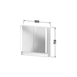 Duravit Qatego Spiegelschrank Wandmontage 155x800x750mm, Graphit, 2 Türen L/R,... DURAVIT-QA7151049492000 4067116205572 (Abb. 1)