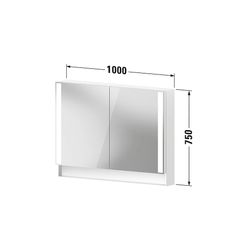 Duravit Qatego Spiegelschrank Wandmontage 155x1000x750mm, Graphit, 2 Türen L/R... DURAVIT-QA7152049492010 4067116205633 (Abb. 1)