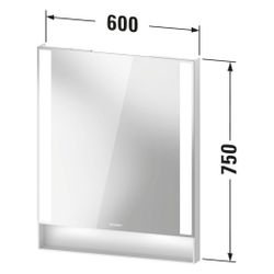 Duravit Qatego SpiegelWandmontage 65x600x750mm, Mattweiß, LED, 23W, Betätigung... DURAVIT-QA7081018180000 4067116204759 (Abb. 1)