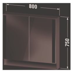 Duravit Qatego Spiegelschrank Wandmontage 155x800x750mm, Weiß, 2 Türen L/R, 2 ... DURAVIT-QA7151018182000 4067116205565 (Abb. 1)