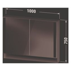 Duravit Qatego Spiegelschrank Wandmontage 155x1000x750mm, Graphit, 2 Türen L/R... DURAVIT-QA7152049491010 4067116205480 (Abb. 1)