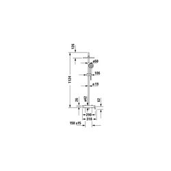 Duravit Wave Duschsystem, Einhebel-Brausemischer, Chrom HG, Höhe 1124mm, Brausesc... DURAVIT-WA4280007010 4067116105773 (Abb. 1)