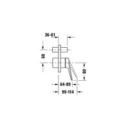 Duravit Wave Einhebelmischer Unterputz Set, 2 Verbraucher, Chrom, 24l/min, Rosett... DURAVIT-WA4210008010 4067116105605 (Abb. 1)