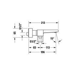 Duravit Manhattan Einhebel-Wannenmischer Aufputz, Mattschwarz, Anschlussart S-Ans... DURAVIT-MH5230000046 4067116104981 (Abb. 1)