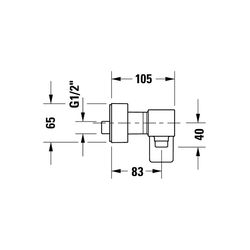 Duravit Manhattan Einhebel-Brausemischer Aufputz, Chrom, Anschlussart S-Anschlüss... DURAVIT-MH4230000010 4067116104943 (Abb. 1)