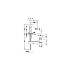 Duravit Manhattan Einhebel-Bidetmischer, Chrom Hochglanz, Chrom, Höhe 138mm, Ausl... DURAVIT-MH2400001010 4067116104851 (Abb. 1)