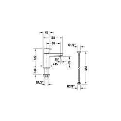 Duravit Manhattan Standventil Mattschwarz, 5,5l/min, 90mm Ausladung, 127mm Höhe, ... DURAVIT-MH1080002046 4067116104844 (Abb. 1)