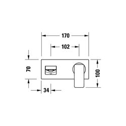 Duravit Manhattan Einhebel-Waschtischmischer, Mattschwarz, Unterputz, Ausladung 1... DURAVIT-MH1070004010 4067116104813 (Abb. 1)