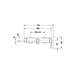 Duravit Circle Einhebel-Wannenmischer Aufputz, Chrom HG, Aufputz, Ausladung 185mm... DURAVIT-CE5230000010 4067116104578 (Abb. 1)