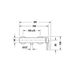 Duravit Circle Einhebel-Brausemischer Aufputz, Chrom, Anschlussart S-Anschlüsse, ... DURAVIT-CE4230000010 4067116104554 (Abb. 1)