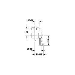 Duravit Circle Einhebelmischer Unterputz Set, 2 Verbraucher, Chrom, Wanneneinlauf... DURAVIT-CE4210008010 4067116104523 (Abb. 1)