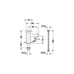 Duravit Circle Standventil Chrom, 4,5l/min, 90mm Ausladung, 135mm Höhe, Strahlfor... DURAVIT-CE1080002010 4067116104493 (Abb. 1)