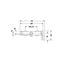 Duravit Circle Einhebel-Wannenmischer Aufputz, Chrom HG, Aufputz, Ausladung 185mm... DURAVIT-CE5230000010 4067116104578 (Abb. 1)