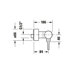 Duravit Circle Einhebel-Brausemischer Aufputz, Chrom, Anschlussart S-Anschlüsse, ... DURAVIT-CE4230000010 4067116104554 (Abb. 1)