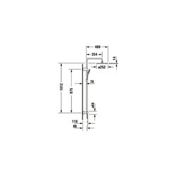 Duravit Shower Systems Duschsystem Gold poliert, Thermostat, Kopfbrause 250mm, 9l... DURAVIT-TH4282008034 4067116316339 (Abb. 1)