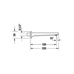 Duravit Manhattan Wanneneinlauf Chrom Hochglanz, Rosette eckig, Ausladung 189mm,1... DURAVIT-MH5240010010 4067116105001 (Abb. 1)