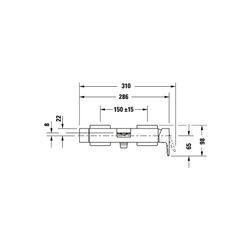 Duravit Manhattan Einhebel-Wannenmischer Aufputz, Mattschwarz, Anschlussart S-Ans... DURAVIT-MH5230000046 4067116104981 (Abb. 1)