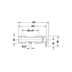 Duravit Manhattan Einhebel-Brausemischer Aufputz, Chrom, Anschlussart S-Anschlüss... DURAVIT-MH4230000010 4067116104943 (Abb. 1)
