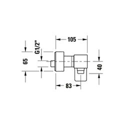Duravit Manhattan Einhebel-Brausemischer Aufputz, Chrom, Anschlussart S-Anschlüss... DURAVIT-MH4230000010 4067116104943 (Abb. 1)