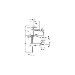 Duravit Manhattan Einhebel-Bidetmischer, Chrom Hochglanz, Chrom, Höhe 138mm, Ausl... DURAVIT-MH2400001010 4067116104851 (Abb. 1)