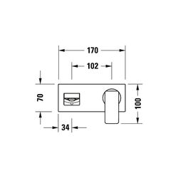 Duravit Manhattan Einhebel-Waschtischmischer, Mattschwarz, Unterputz, Ausladung 1... DURAVIT-MH1070004010 4067116104813 (Abb. 1)