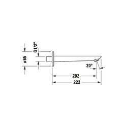 Duravit Wave Wanneneinlauf Wandmontage, Mattschwarz, Rosette rund, Ausladung 202m... DURAVIT-WA5240010046 4067116105926 (Abb. 1)