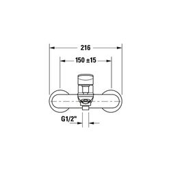 Duravit Wave Einhebel-Wannenmischer Aufputz, Chrom, S-Anschlüsse, 1/2", Stichmaß ... DURAVIT-WA5230000010 4067116105841 (Abb. 1)