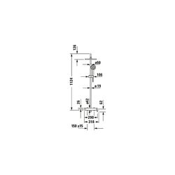 Duravit Wave Duschsystem, Einhebel-Brausemischer, Chrom HG, Höhe 1124mm, Brausesc... DURAVIT-WA4280007010 4067116105773 (Abb. 1)