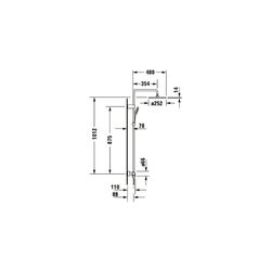 Duravit Wave Duschsystem, Einhebel-Brausemischer, Chrom HG, Höhe 1124mm, Brausesc... DURAVIT-WA4280007010 4067116105773 (Abb. 1)
