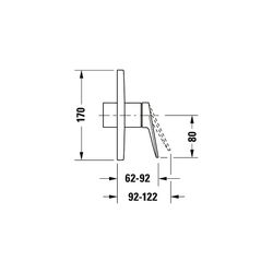 Duravit Wave Einhebel-Brausemischer Unterputz, 1 Verbraucher, Mattschwarz, 24,5l/... DURAVIT-WA4210010046 4067116105643 (Abb. 1)