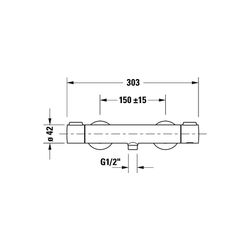 Duravit Thermostatarmaturen Brausethermostat Aufputz, Gold poliert, S-Anschlüsse,... DURAVIT-TH4220000034 4067116113624 (Abb. 1)