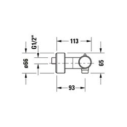 Duravit Thermostatarmaturen Brausethermostat Aufputz, Gold poliert, S-Anschlüsse,... DURAVIT-TH4220000034 4067116113624 (Abb. 1)