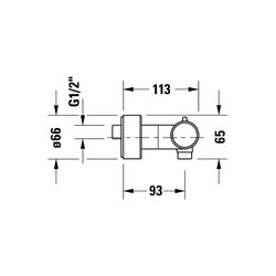 Duravit Thermostatarmaturen Brausethermostat Aufputz, Gold poliert, S-Anschlüsse,... DURAVIT-TH4220000034 4067116113624 (Abb. 1)