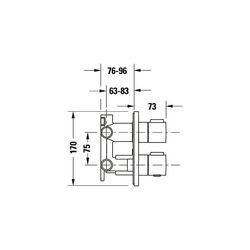 Duravit Thermostatarmaturen Thermostat Unterputz Set, 2 Verbraucher, Chrom, 24l/m... DURAVIT-TH4200008010 4067116113570 (Abb. 1)